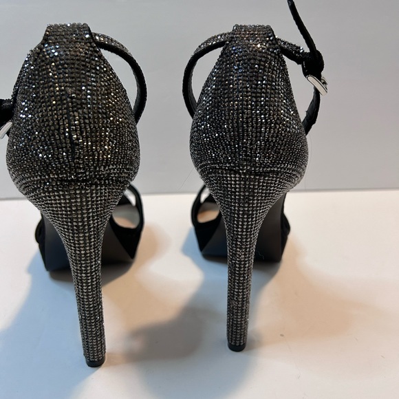 Steve Madden Kisha Jeweled Platform Sandals Black Size 9M EUC - Picture 5 of 12